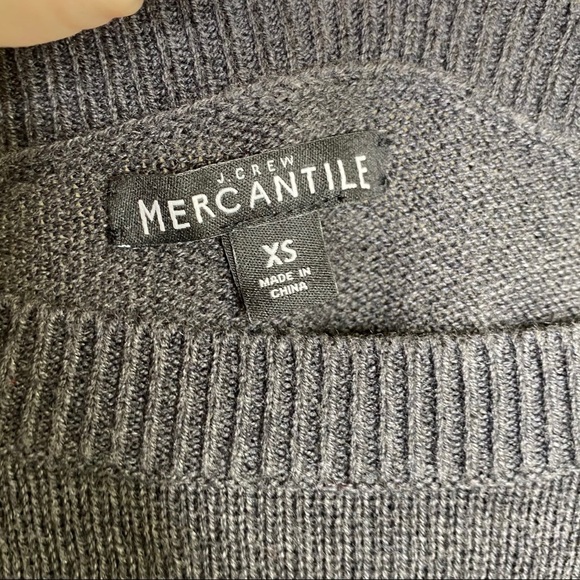 J. Crew Mercantile Tie Cotton/Wool Bell Sleeve Sweater Grey - Picture 5 of 7